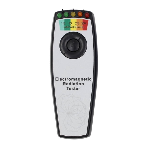 Detector de campo electromagnético plástico Paranormal buscador de mano escáner electrónico portátil 5 LED Sensor Emf Meter Negro (sin) Yotijar Medidor EMF portátil