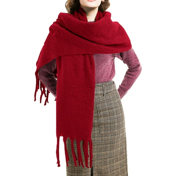 Fimkaul Womens Scarf Fall Coarse Fringed Circle Sand Solid For Thickened Summer Winter Fall Shawl Wraps Scarfs