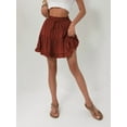 thumbnail image 6 of Women Boho Ruffled Tiered Swing Beach Skorts Drawstring High Waisted Tennis Golf Y2K Short Skirt Orange Color L, 6 of 8