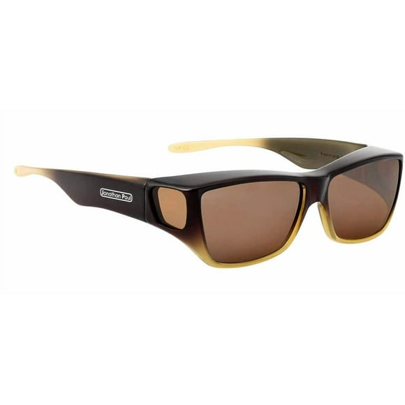 Jonathan Paul Traveler Polarized Fitover Sunglasses in Brown Tan Ombre with Amber Lenses