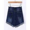 thumbnail image 6 of Audhol Denim Shorts for Women, Mid Rise Ripped Jean Shorts Womens Shorts for Women Trendy Stretchy Folded Hem Hot Short Jeans Navy 2XL, 6 of 8