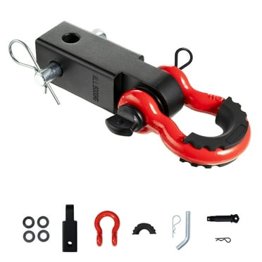 KFFKFF Hitch Receiver Shackle, Compatible with 2" Receivers, 44100 lbs Maximum Load, D Ring Shackle Incorporating Trailer Hitch Lock Pin, Robust Towing Gear for Trucks, Jeeps