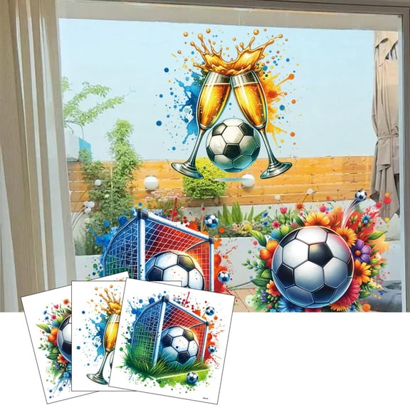 Football Wall Decor Removable Wall Decals 18X16in1 Pc Soccer Birthday Party Decorations Boys Room Sports Accents
