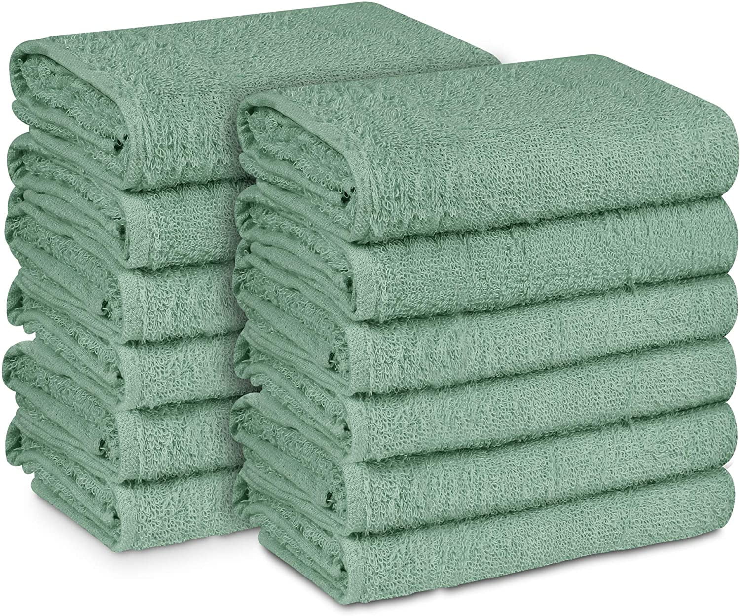 6 new white 16x27 premium hand towels spa salon hotel resort plush absorbent