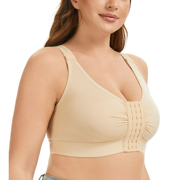 Alessandra B Post Surgery Compression Bra - Front Closure, Adjustable Straps, Wide Underbust Band