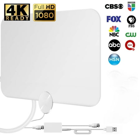 Updated 2019 Version Professional Carbon Fibre 65-120 Miles TV Antenna, Indoor TV Digital HD Antenna 4K HD Freeview Life Local Channels All Type Television Switch Amplifier Signal (Best Digital Signal Booster)