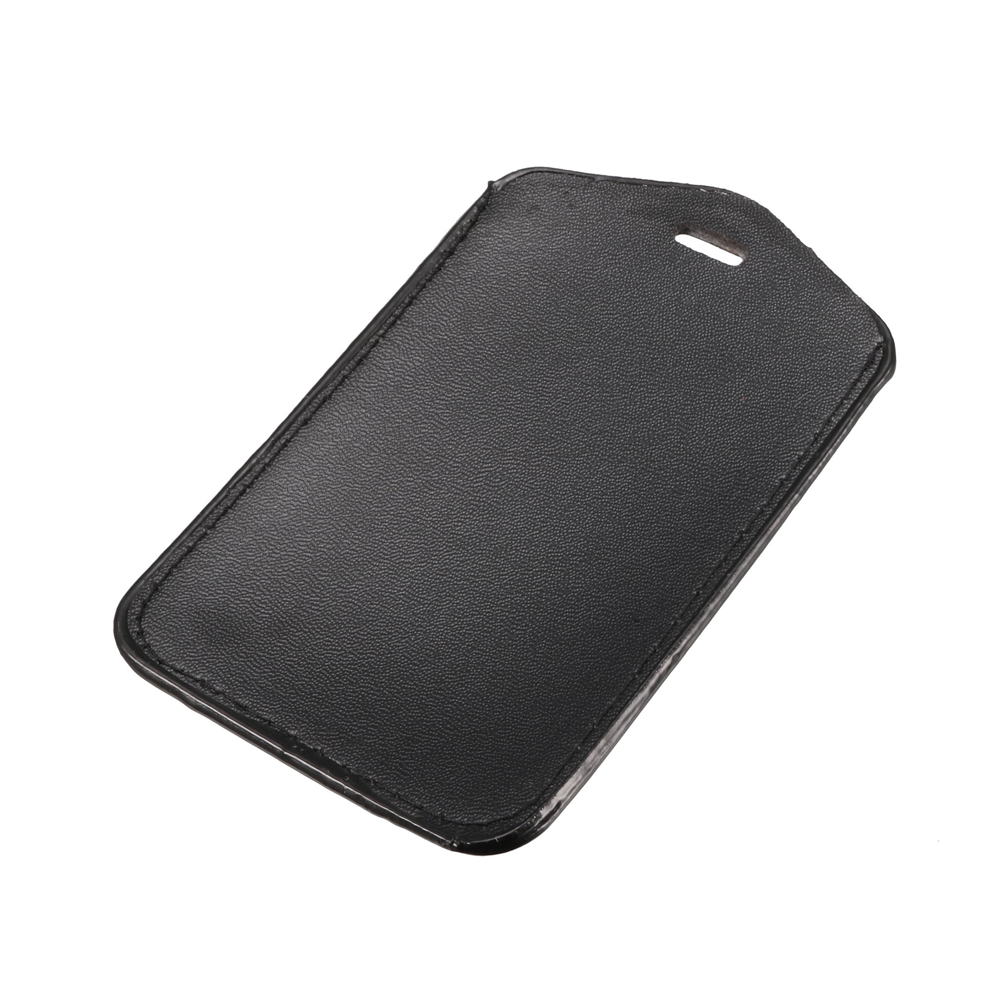 Unique Bargains Faux Leather Neck Strap Vertical Work Bussiness Card Holder Black