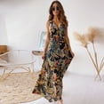 thumbnail image 2 of IROINNID A-Line Dress For Women Sleeveless Print Open Back Casual Gorgeous Halter Mid-Calf Long Dress V-Neck Full-Length Dress, 2 of 9