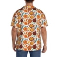 thumbnail image 3 of Balery Hot Fresh Pizza Camisa Casual de Manga Corta con Botones para Hombre, Texturizada, Estilo Cubano, para Playa, Verano-Large, 3 of 5