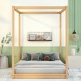 thumbnail image 4 of Churanty Wood Full Size Canopy Platform Bed Frame with Support Legs,Natural, 4 of 9