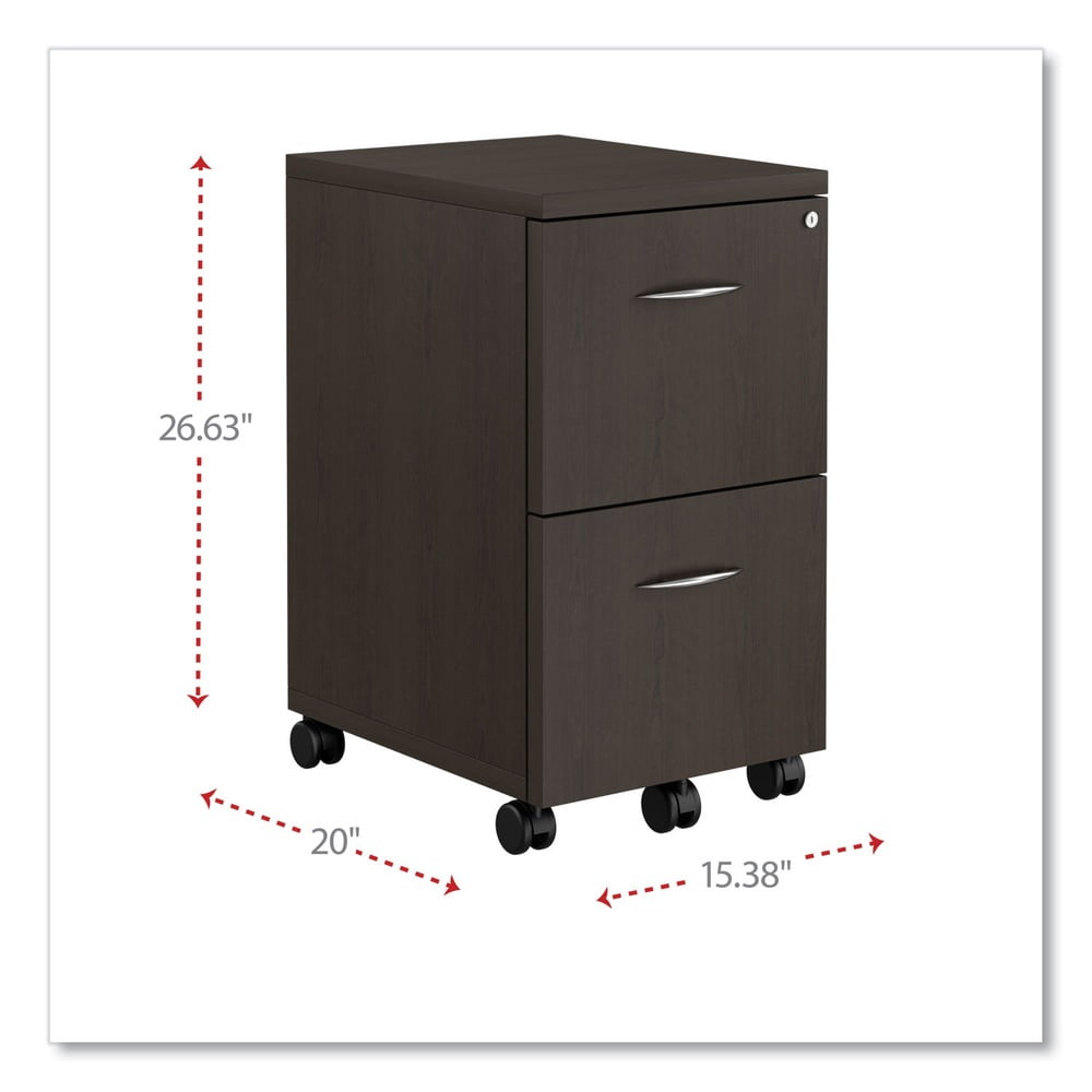 Alera Valencia Series Mobile File/File Pedestal, 15.38w x 20d x 26.63h, Espresso -ALEVA582816ES