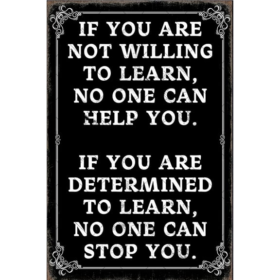 Noete Motivational Tin Sign 12x16 Inch Inspirational Posters for Office & Home Decor Positive Quotes Wall Decor Encouragement Gifts Uplifting Sayings for Entrepreneur & Work Space