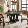 thumbnail image 3 of Tribesigns Round Dining Table for 4, Black Kitchen Table 47 Inch Farmhouse Wood Kitchen Dinning Table for Kitchen Living Room, 3 of 6