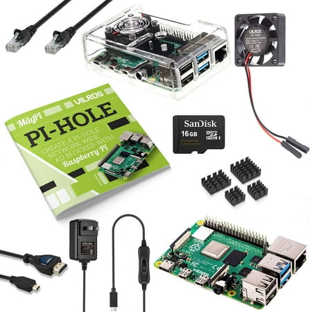 Vilros Raspberry Pi 4 Network Wide Ad Blocking Kit (8GB, ABS Clear + Fan)