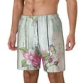 thumbnail image 2 of Balery Vintage Wood with Floral Mens Swim Trunks Swim Shorts for Men Quick Dry Inseam Beach Shorts with Compression Liner Pocket-3X-Large, 2 of 9
