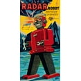 thumbnail image 2 of Retrobot 14x24 White Modern Wood Framed Museum Art Print Titled - Radar Robot, 2 of 4