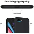 thumbnail image 4 of Compatible with iPhone 8 Plus Case, iPhone 7 Plus Slim Liquid Silicone Full Covered Soft Gel Rubber Case Cover for iPhone7 Plus/iPhone 8 Plus 5.5 inch-Black, 4 of 11