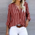 thumbnail image 2 of Womens Spring Summer Shirts Button Solid Crew Neck Shirts for Women, 2 of 4