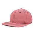 thumbnail image 4 of DALIX Premium Flat Bill Snapback Chambray Hat 6 Panel Cap (Red), 4 of 7