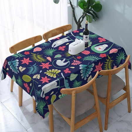 

Tablecloth Cute Sloths Animal Table Cloth For Rectangle Tables Waterproof Resistant Picnic Table Covers For Kitchen Dining/Party(54x72in)