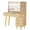 Oak, variant on Modern Fluted Vanity Desk with Large Glass Top & HD Lighted Mirror – 5 Drawers, 3-Tier Shelves, Charging Station – Spacious Makeup & Dressing Table for Bedroom & Dressing Room