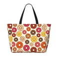 thumbnail image 2 of Pofeuu Donut Print Beach Bag,Waterproof Sandproof Beach Tote Bag, Large Capacity Foldable Beach Bags for Women, 2 of 7
