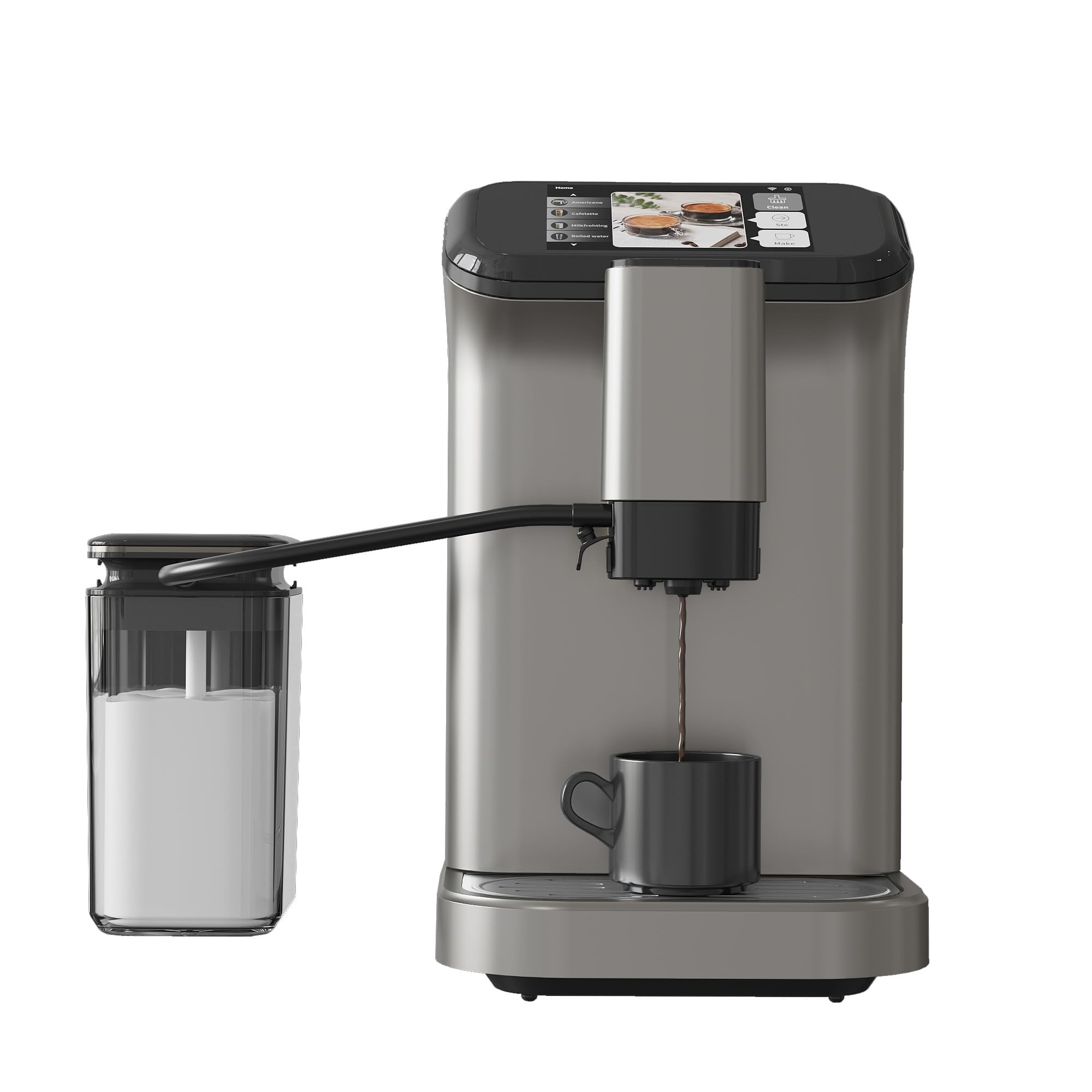 Luku 20 Bar Super Automatic Espresso Machine, Bean to Cup Coffee Maker with Burr Grinder, Milk Frother & Touch Display