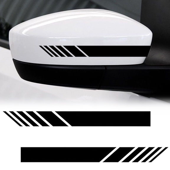 Xotic Tech 2PC Black Vinyl Reflective Decals Rearview Mirror Stripe Stickers for Mercedes Benz W204 W212
