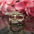 thumbnail image 2 of 1.55Ct. Curved Wedding Band in 14K Rose Gold Vermeil- Vintage Enhancer Band- Diamond Wedding jacket, 2 of 7