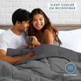 thumbnail image 6 of Bare Home 1800 Collection Reversible Down Alternative Comforter, All-Season, Oversized King, Gray/Forged Iron Gray, 6 of 10