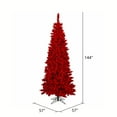 thumbnail image 2 of Vickerman 12' Flocked Red Pencil Fir Artificial Christmas Tree, Unlit, 2 of 2