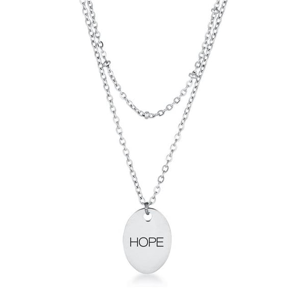 J Goodin N01365RV-V02 Stainless Steel Double Chain Hope Necklace