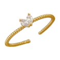 thumbnail image 2 of sunsanly Women Ring Opening Minimalist Elegant Luxury Golden Rhinestone Embedded Love Heart Finger Ring Fashion Jewelry, 2 of 8