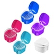 thumbnail image 7 of Wisfunlly Denture Bath Case Cup Box Holder Storage Soak Container with Strainer Basket for Travel Cleaning (Light Blue，Blue，Pink, Purple，White), 7 of 7