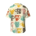 thumbnail image 4 of Goofa Vintage Cup Printed Men's Casual Short-sleeved Shirt,Lightweight Breathable Button-down,Summer Casual men's top,Versatile Fashion shirt-XX-Large, 4 of 7