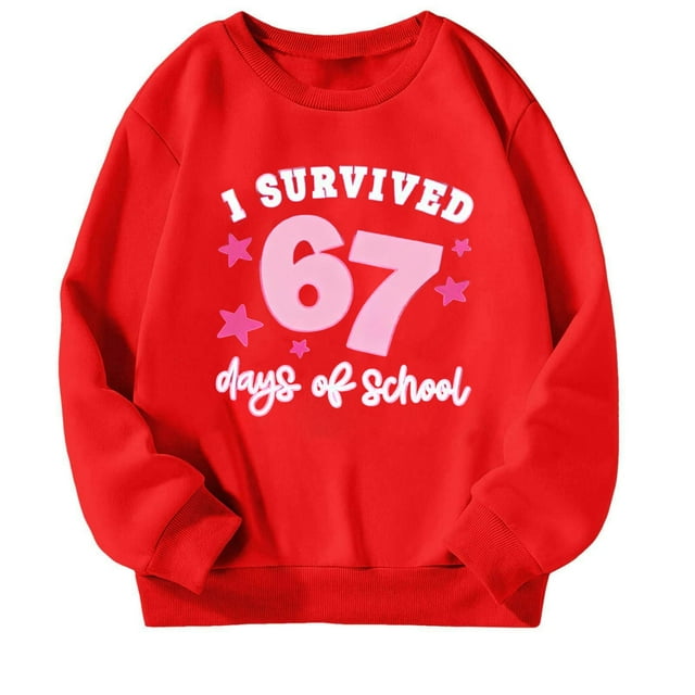 FYEGRE 67 Chandails à Capuchon Chandails en Molleton pour Filles Garçons, Imprimé de la Saint-Valentin Filles Chandail Chandail en Molleton Manches Longues Décontracté Col Rond Haut Doublé Doux Chaud Hiver pour Enfants Tout-Petits Jeunes Rouge 5-6 Ans