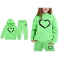 thumbnail image 5 of Kids Tracksuit Athletic Sweatsuits Sets,2 Piece Long Sleeve Green Hoodie Sweatshirt and Jogger Pants Winter Clothes Toddler Boys Clothes 4-5 Years Cute&nbsp;Boys Girls&nbsp;Clothing, 5 of 6