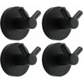 thumbnail image 1 of Jinsinto Black Stainless Steel Wall Hook Wall Mounted Double Round Coat Rack Coat Rack Screw Installation Coat Hook for Kitchen, Living Room and Office Wall Mounted Coat Rack,4 PCS, 1 of 5