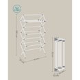 thumbnail image 4 of SONGMICS Foldable Clothes Drying Rack, Laundry Drying Rack, Clothes Airer, Steel Frame, 37 x 75 x 135.1 cm, Easy Assembly, Indoor Outdoor Use, White, 4 of 4