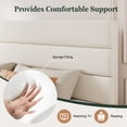 thumbnail image 4 of Amolife Full Bed Frame, Platform Bed Frame with Velvet Upholstered Slat Headboard, Cream, 4 of 8