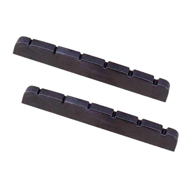 2 Piezas 6 Tuerca Ranurada Hugo Reemplazo de Guitarra ST Negro 43mmx3.4mmx4.8mm Tuerca ranurada para guitarra eléctrica