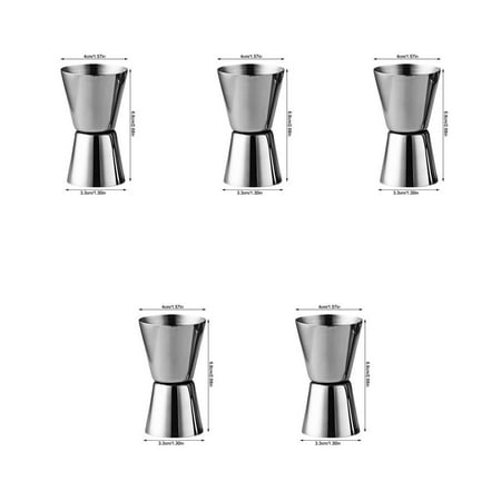 

5pcs Double Jigger for Cocktails 15/30ml Bar Measuring Cup Stainless Steel Mixed Drinks Measurer Black Plating