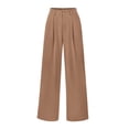 thumbnail image 1 of Pantalones PRETTYGARDEN Palazzo Mujer Tiro Alto Pierna Ancha Caqui XL, 1 of 9