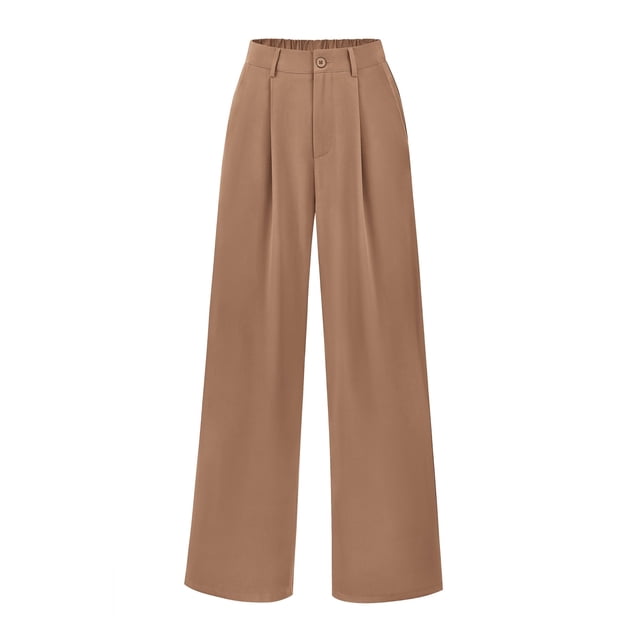 Pantalones PRETTYGARDEN Palazzo Mujer Tiro Alto Pierna Ancha Caqui XL