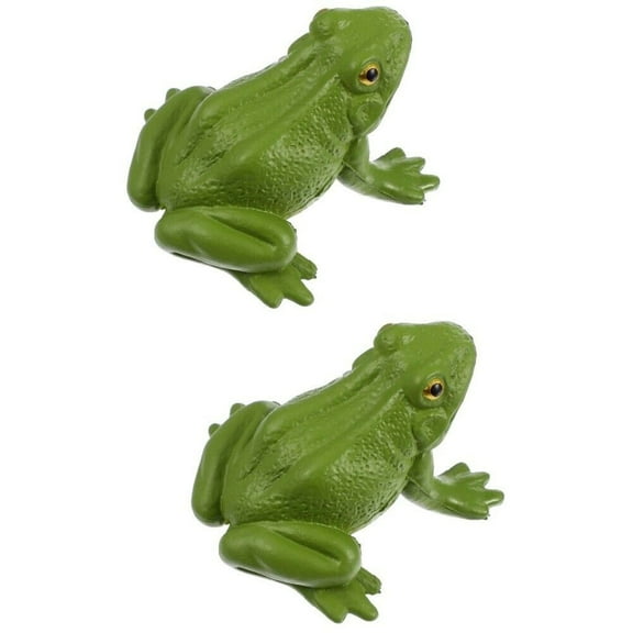 2 Pack Outdoor Decoration Frog Animals Figurines Model Toys Fake Decorate