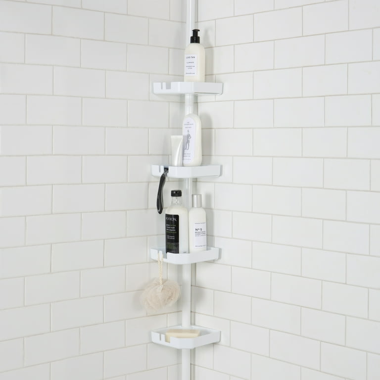 Kenney Gray 4-Tier Tension Pole Shower Caddy