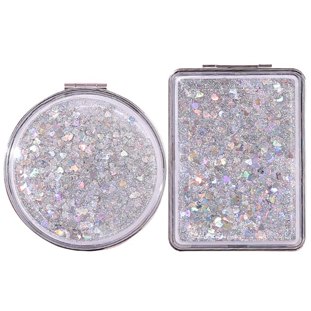 2PCS Makeup Mirror Handheld Dual Side Creative Beauty Mirror Cosmetic Mirror