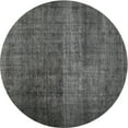 thumbnail image 1 of Ahgly Company Indoor Round Contemporary Black Abstract Area Rugs, 5' Round, 1 of 6