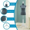thumbnail image 4 of 49"-63" Height Dress Form Mannequin Adjustable Female Mannequin Torso Sewing Mannequin Female Dress Model Torso Body Tripod Stand Clothing Forms, Grey, 4 of 7
