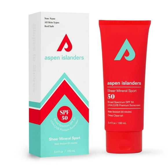 Loción de protección solar Aspen Islanders Reef Safe Sheer Mineral SPF 50